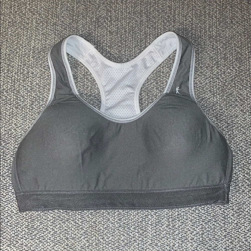 Danskin reversible sports bra white/gray EUC